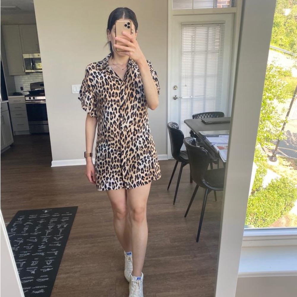Alice + Olivia Leopard Shirt Dress